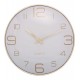 Relógio De Parede 30,5cm Por 4,5cm Quartz De Plástico Chronos Cinza Com Dourado